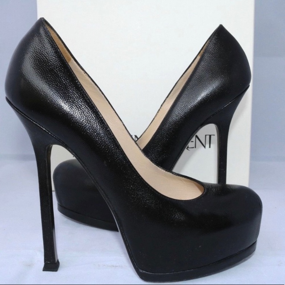 YVES SAINT LAURENT TRIBTOO  BLACK GRAINED LEATHER